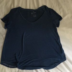 blue v-neck